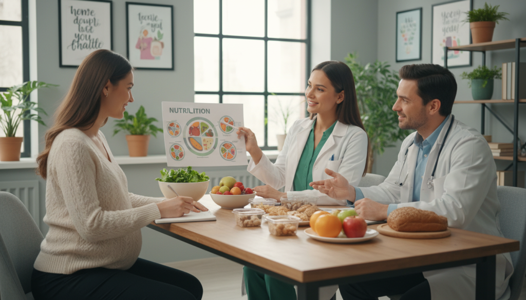 acompanhamento médico e nutricional durante gravidez