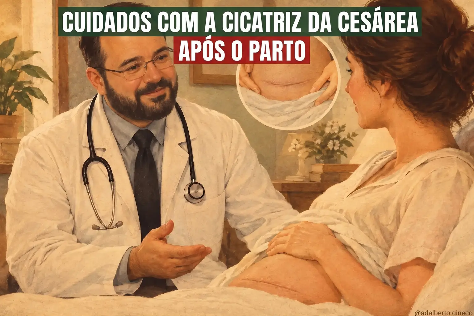 Cuidados com a cicatriz da cesárea após o parto